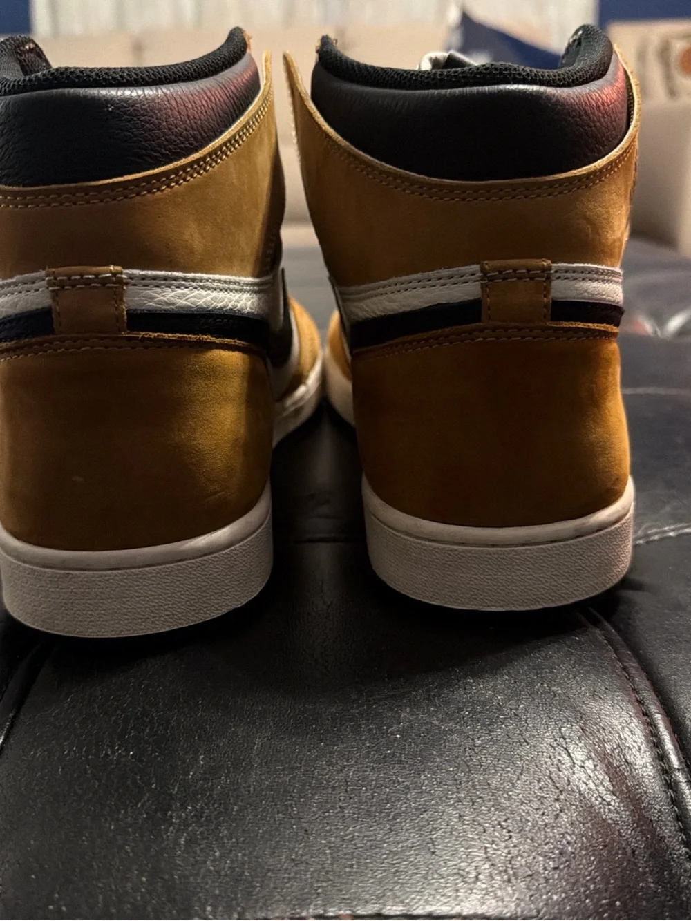 Jordan High-Top Sneakers in Mustard/White/Black